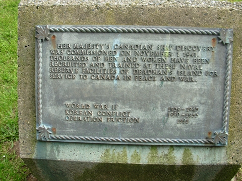 HMCS Discovery cairn and plaque