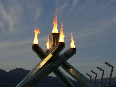 2010 Olympic Flame in Coal Harbour, Vancouver, BC, Canada