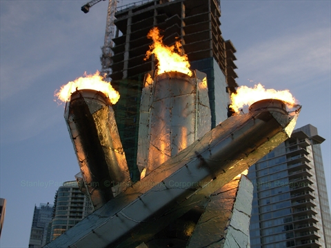 2010 Olympic Flame in Coal Harbour, Vancouver, BC, Canada