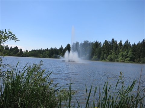 Jubilee Fountain in Lost Lagoon, Stanley Park, Vancouver, BC, Canada