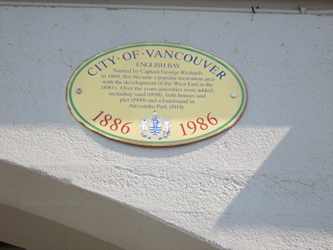 Polar Bear Club plaque at English Bay, Vancouver, BC, Canada