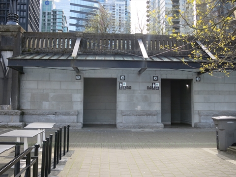 Public Washrooms at Coal Harbour, Vancouver, BC, Canada