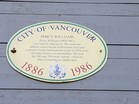 Percy Williams plaque